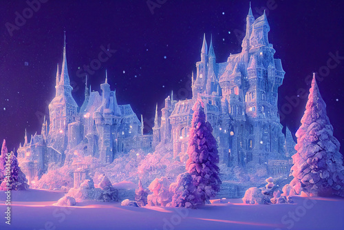 Foto Magic Ice Castle with snow