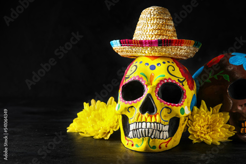 Painted skulls for Mexico's...