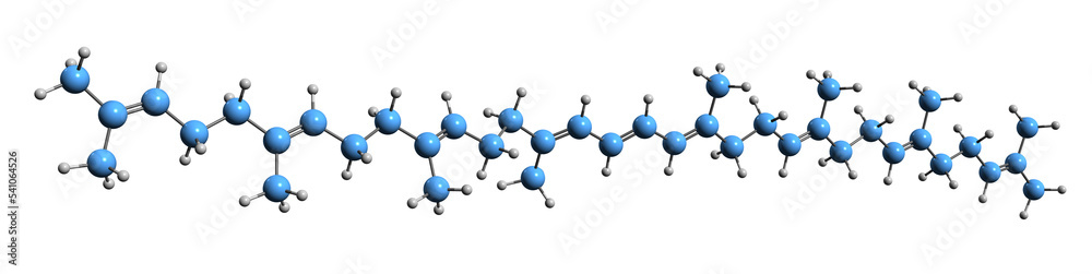 Obraz premium 3D image of Phytoene skeletal formula - molecular chemical structure of 15-cis-Phytoene isolated on white background 