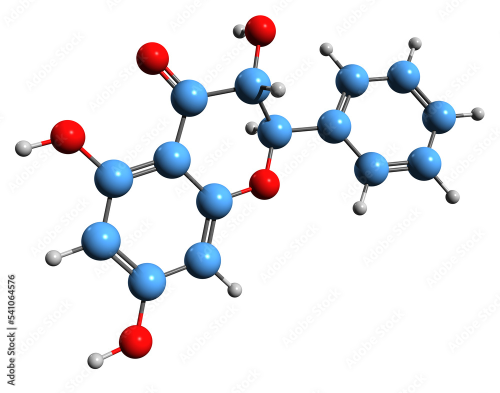 3D image of Pinobanksin skeletal formula - molecular chemical structure of antioxidant bioflavonoid isolated on white background 3D image of Pinobanksin skeletal formula - molecular chemical structure of antioxidant bioflavonoid isolated on white background