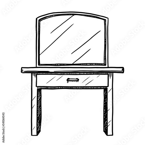dressing table vector illustration on white background