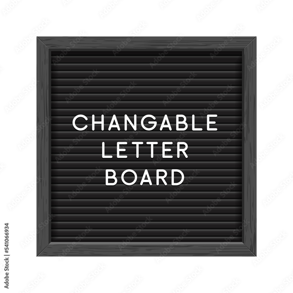 Letter board black isolated word background frame message vector