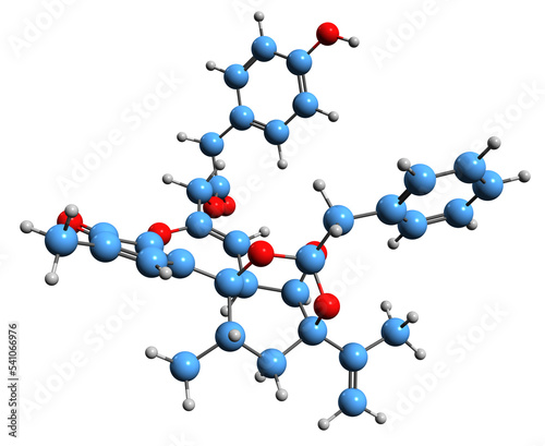  3D image of Tinyatoxin skeletal formula - molecular chemical structure of neurotoxin isolated on white background
 photo