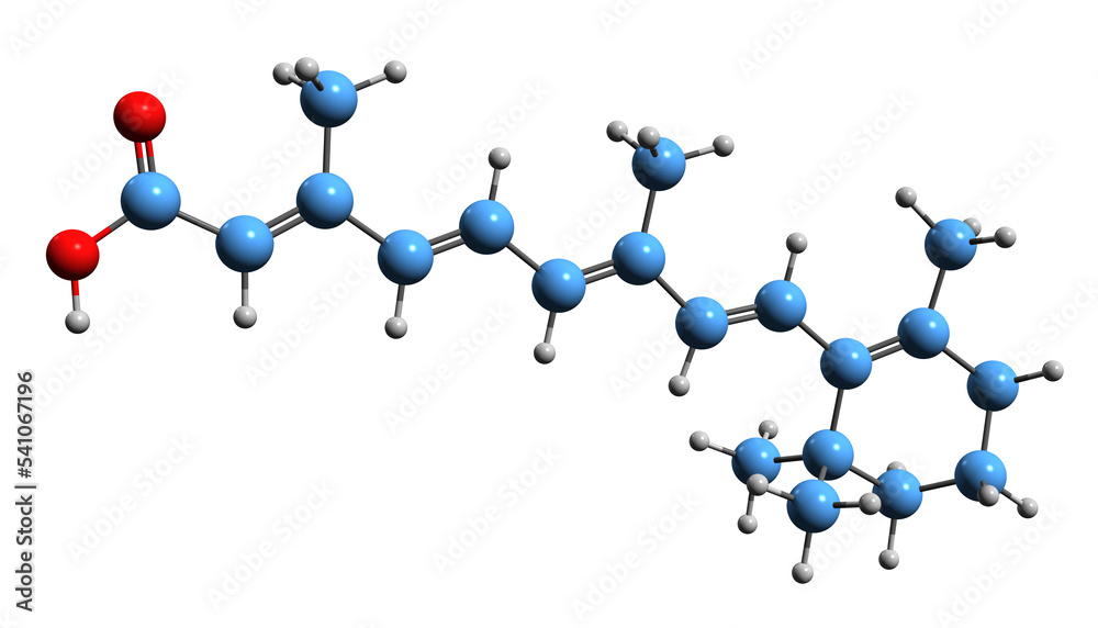 3D image of tretinoin skeletal formula - molecular chemical structure ...