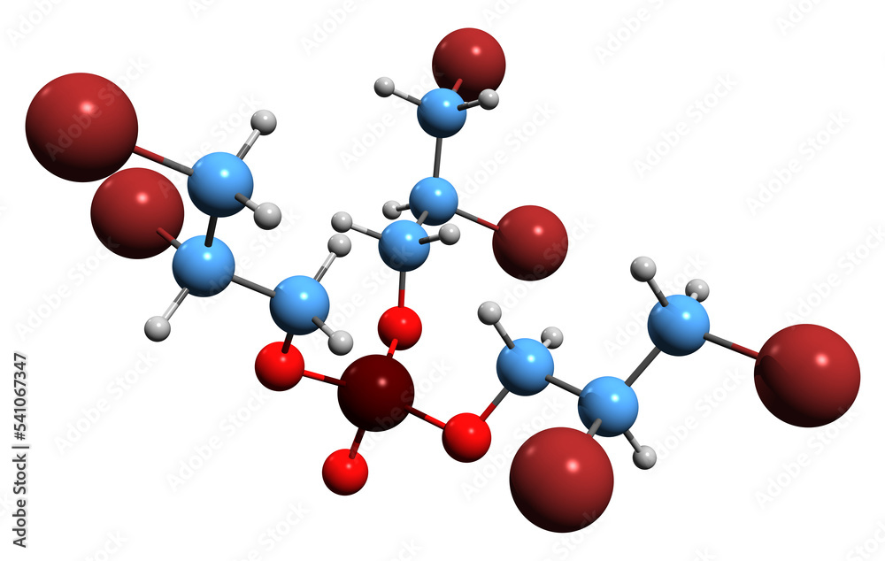 3D image of Fyrol HB 32 skeletal formula - molecular chemical structure of flame retardant Tris isolated on white background
3D image of Fyrol HB 32 skeletal formula - molecular chemical structure of flame retardant Tris isolated on white background