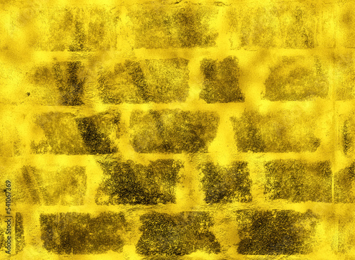 abstract grunge background, gold brick wall texture background	 photo