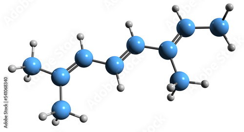  3D image of Alloocymene skeletal formula - molecular chemical structure of synthetic acyclic monoterpene isolated on white background
