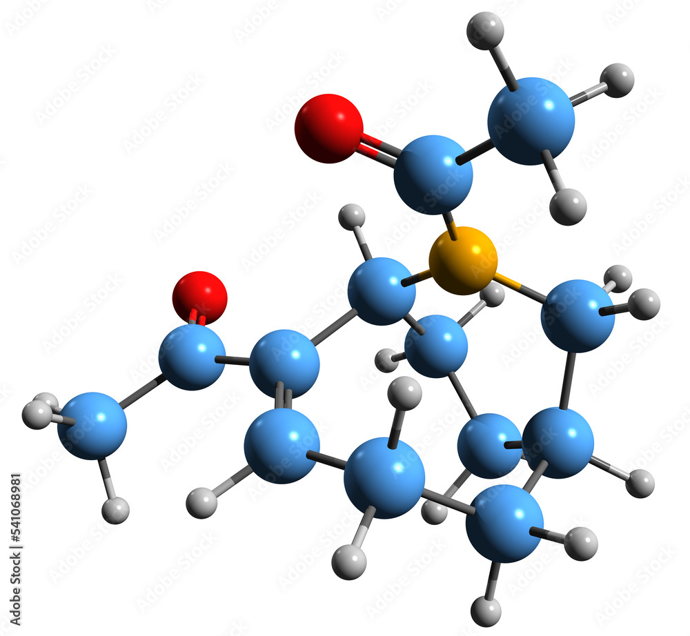 3D image of anabetoxin skeletal formula - molecular chemical structure of toxicant isolated on white background
