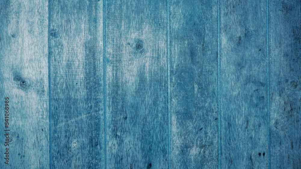 Naklejka premium blue colored wood planks background texture.