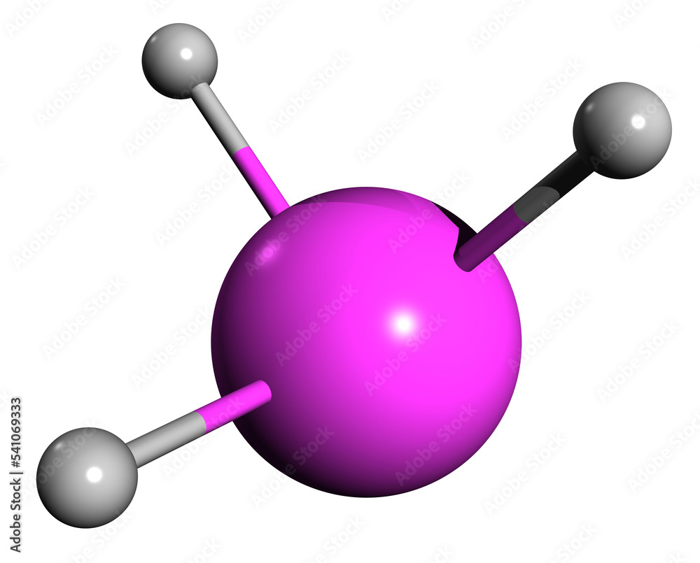 3D image of arsine skeletal formula - molecular chemical structure of Arsenic trihydride isolated on white background 3D image of arsine skeletal formula - molecular chemical structure of Arsenic trihydride isolated on white background