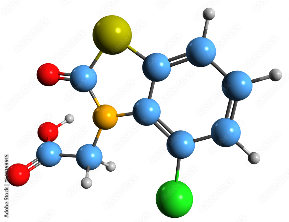 3D image of Benazolin skeletal formula - molecular chemical structure of herbicide isolated on white background
3D image of Benazolin skeletal formula - molecular chemical structure of herbicide isolated on white background