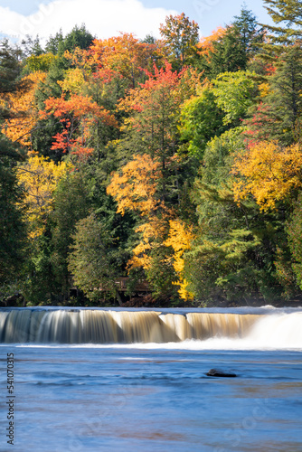 Tahquamenon falls during brilliant autumn colors