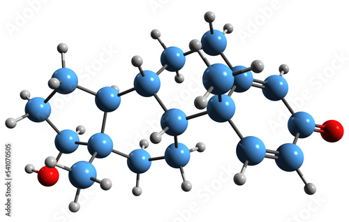  3D image of Boldenone skeletal formula - molecular chemical structure of anabolic–androgenic steroid  isolated on white background photo