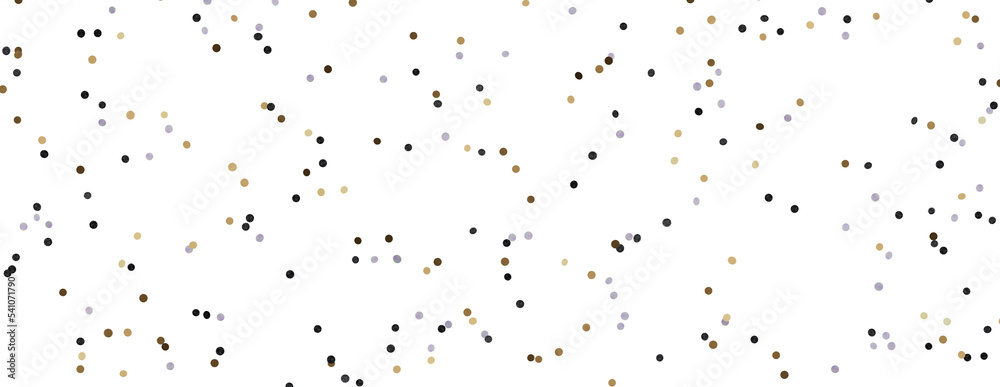 Golden confetti falling down isolated on transparent background.