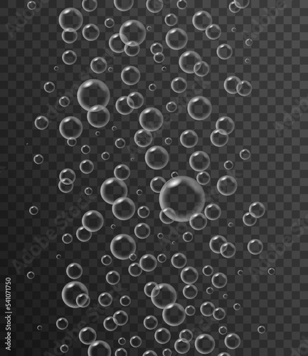 Bubble fizz water vector champagne soda sparkle underwater bubbles background. Fizz foam liquid transparent