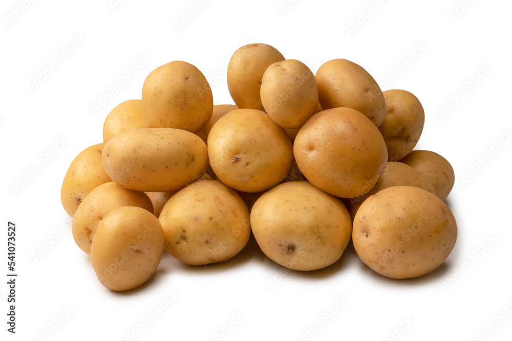A group of fresh tasty potato isolated on white background. A group of fresh tasty potato isolated on white background.
