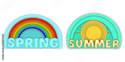 spring summer paper cut style