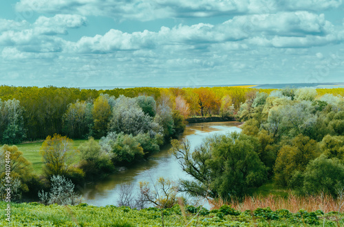 Fall landscape of River Nistru, at the boarder between Romania and Moldova