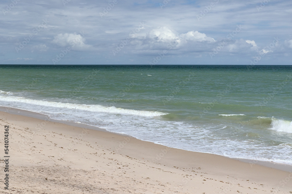 View of Atlantic Ocean beach in Florida as seen from Vero Beach boardwalk