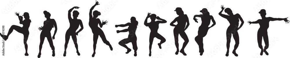 silhouette of a hip-hop dancer silhouette of a hip-hop dancer
