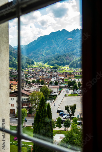 View on Fiera di Primiero from a window, Trento - Italy