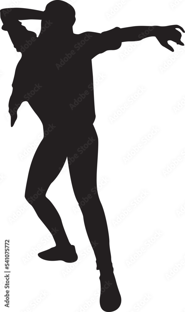 silhouette of a hip-hop dancer