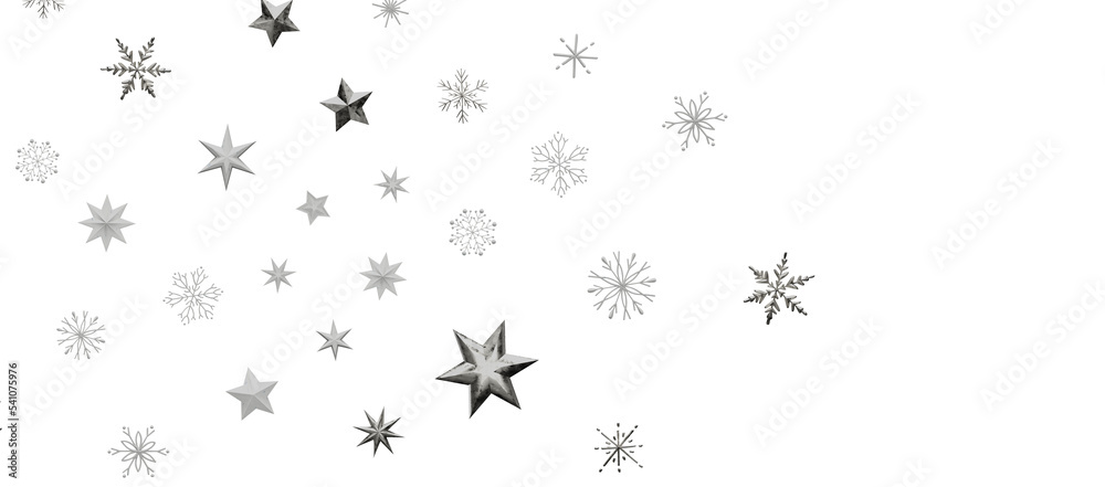 Christmas background design of snowflake and snow falling in the winter 3d illustration Christmas background design of snowflake and snow falling in the winter 3d illustration