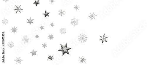 Christmas background design of snowflake and snow falling in the winter 3d illustration