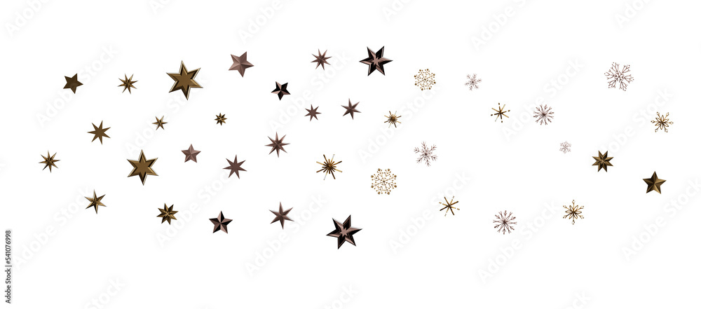 new year pattern. Christmas theme, golden openwork shiny snowflakes, star, 3D rendering. new year pattern. Christmas theme, golden openwork shiny snowflakes, star, 3D rendering.