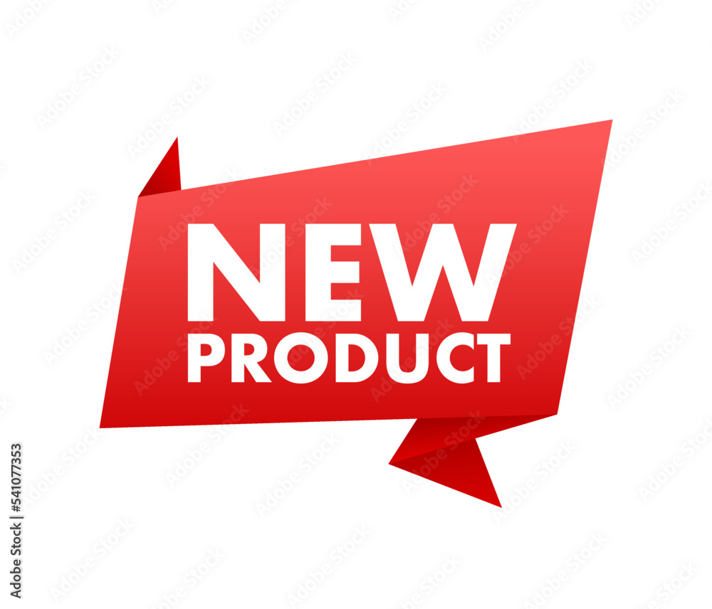New product Red Label. Red Web Ribbon. stock illustration. New product Red Label. Red Web Ribbon. stock illustration.