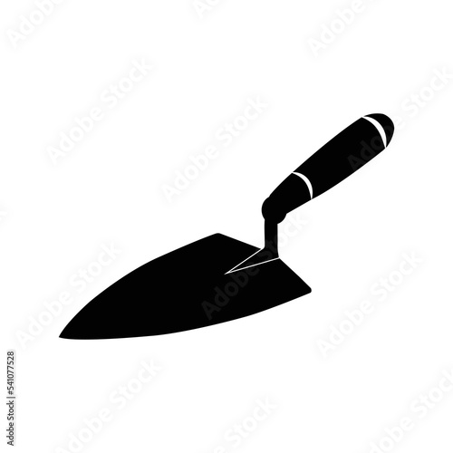 Construction cement trowel tool icon | Black Vector illustration |