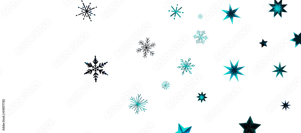 Snowflakes and bokeh lights on the blue Merry Christmas background. 3D render Snowflakes and bokeh lights on the blue Merry Christmas background. 3D render