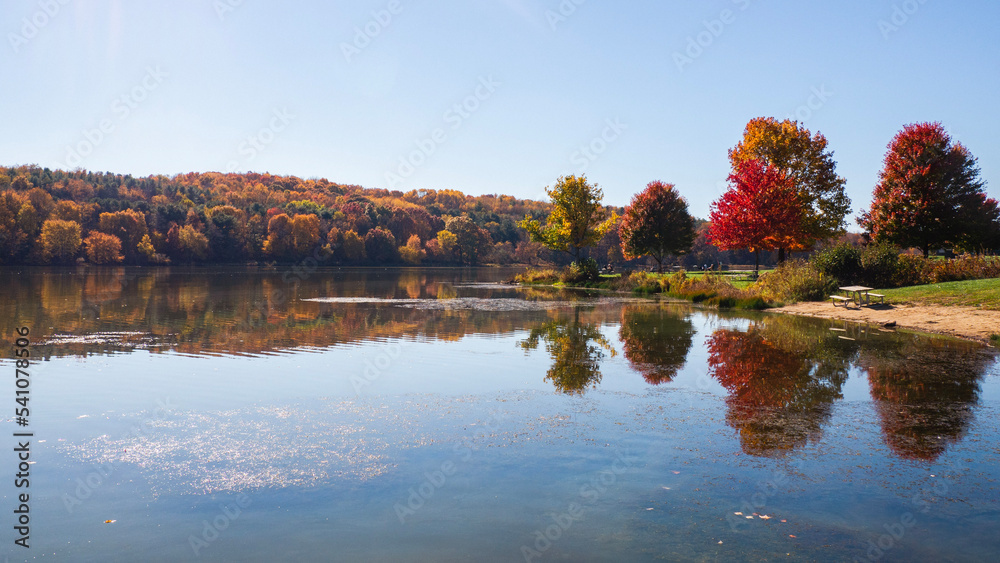scenic lake in autumn