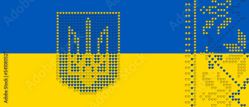 Ukraine Flag Heart Embroidered pattern
