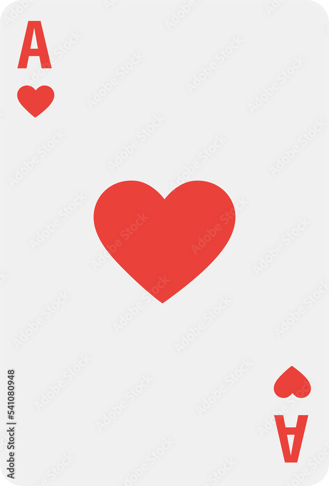 Ace playing card suit. Winning poker hand. Hearts ace. Illustration Ace playing card suit. Winning poker hand. Hearts ace. Illustration