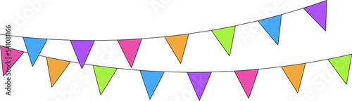 Free Download Banner with multicolored flags on white background. Decorative colorful party pennants for birthday celebration, festival and fair decoration. Carnival garland. Illustration - GFXLoad