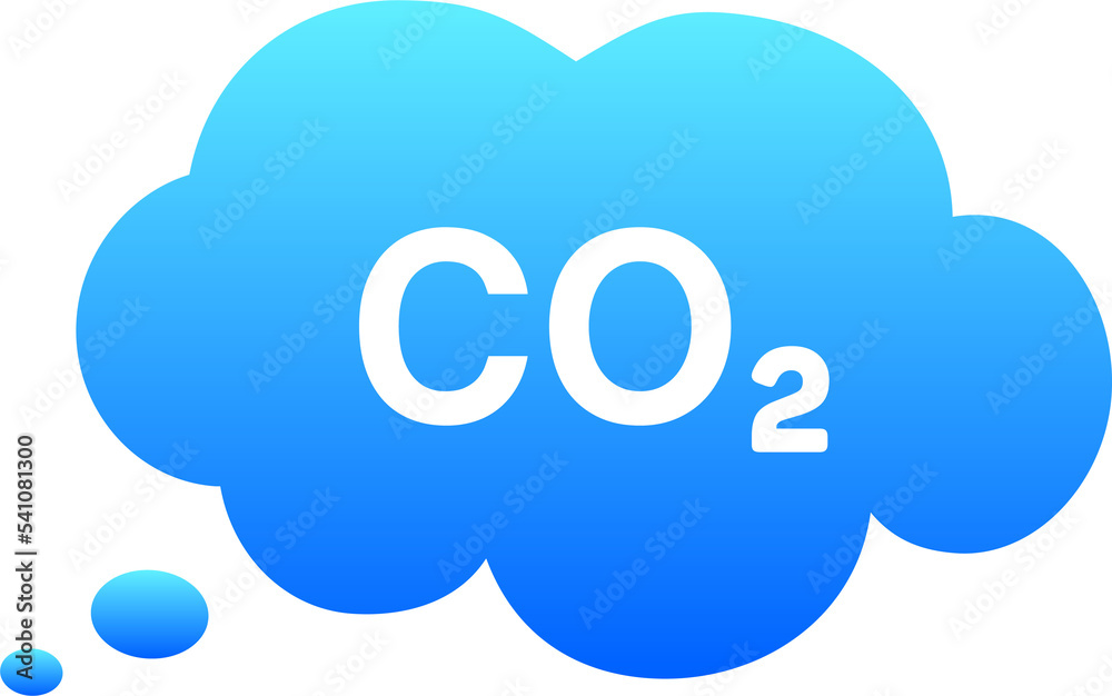 CO2 emissions icon. Carbon gas cloud, dioxide pollution. Global ecology