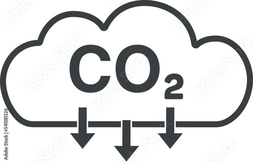 CO2 cloud icon. Carbon emissions reduction icon. This design suitable for explain about environment. Illustration