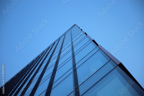 The edge of modern office building from glass and metal