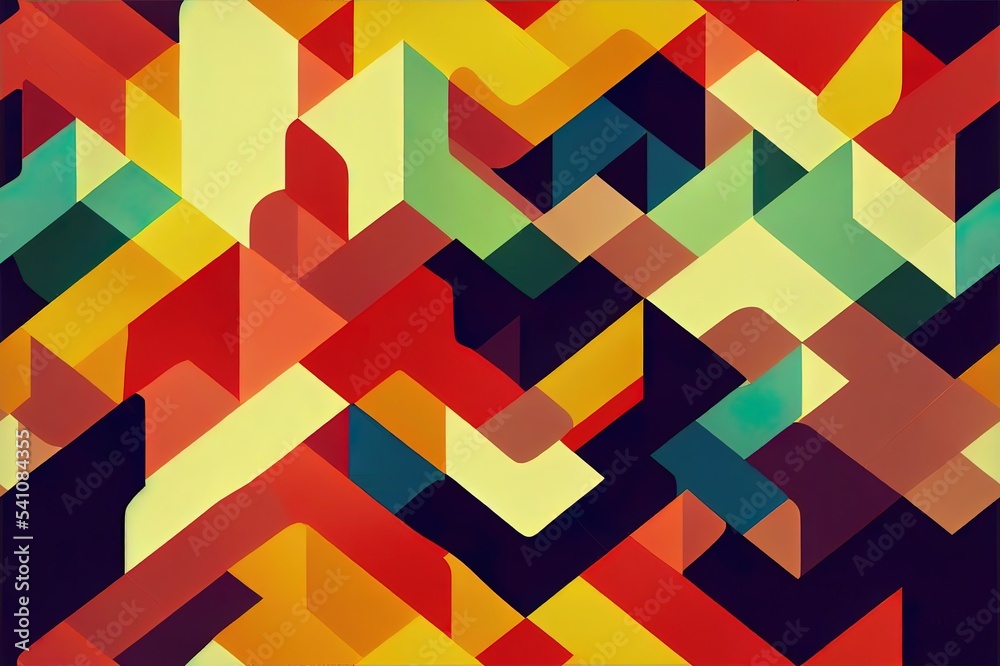 Modern 2d illustration abstract geometric seamless pattern, background with stripes, rectangles and squares in retro scandinavian style. Pastel colored simple shapes graphic pattern. Abstract mosaic Modern 2d illustration abstract geometric seamless pattern, background with stripes, rectangles and squares in retro scandinavian style. Pastel colored simple shapes graphic pattern. Abstract mosaic