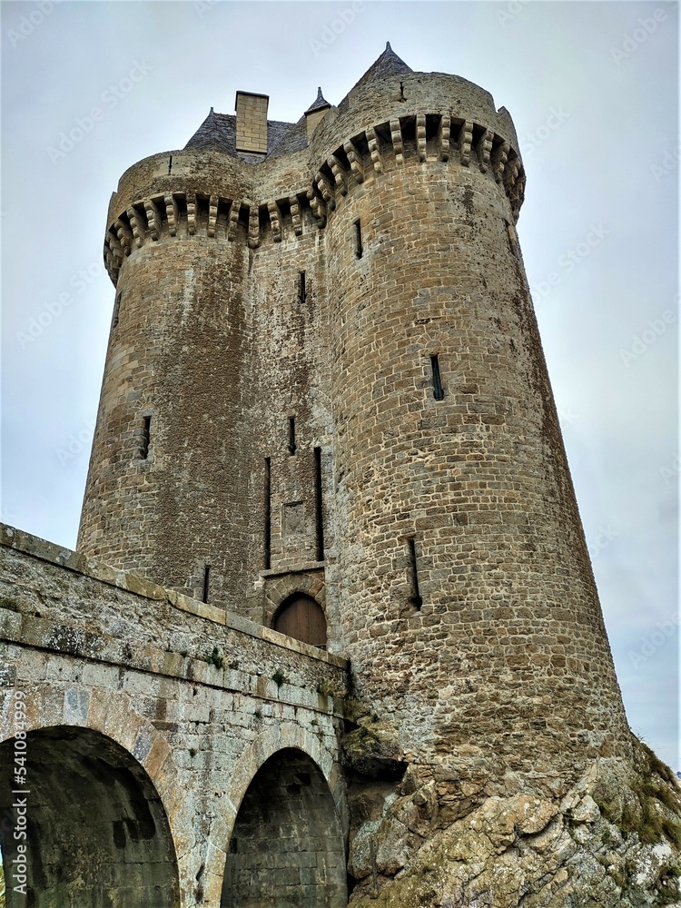 tower of ancient castle Saint-Malo Brittany France