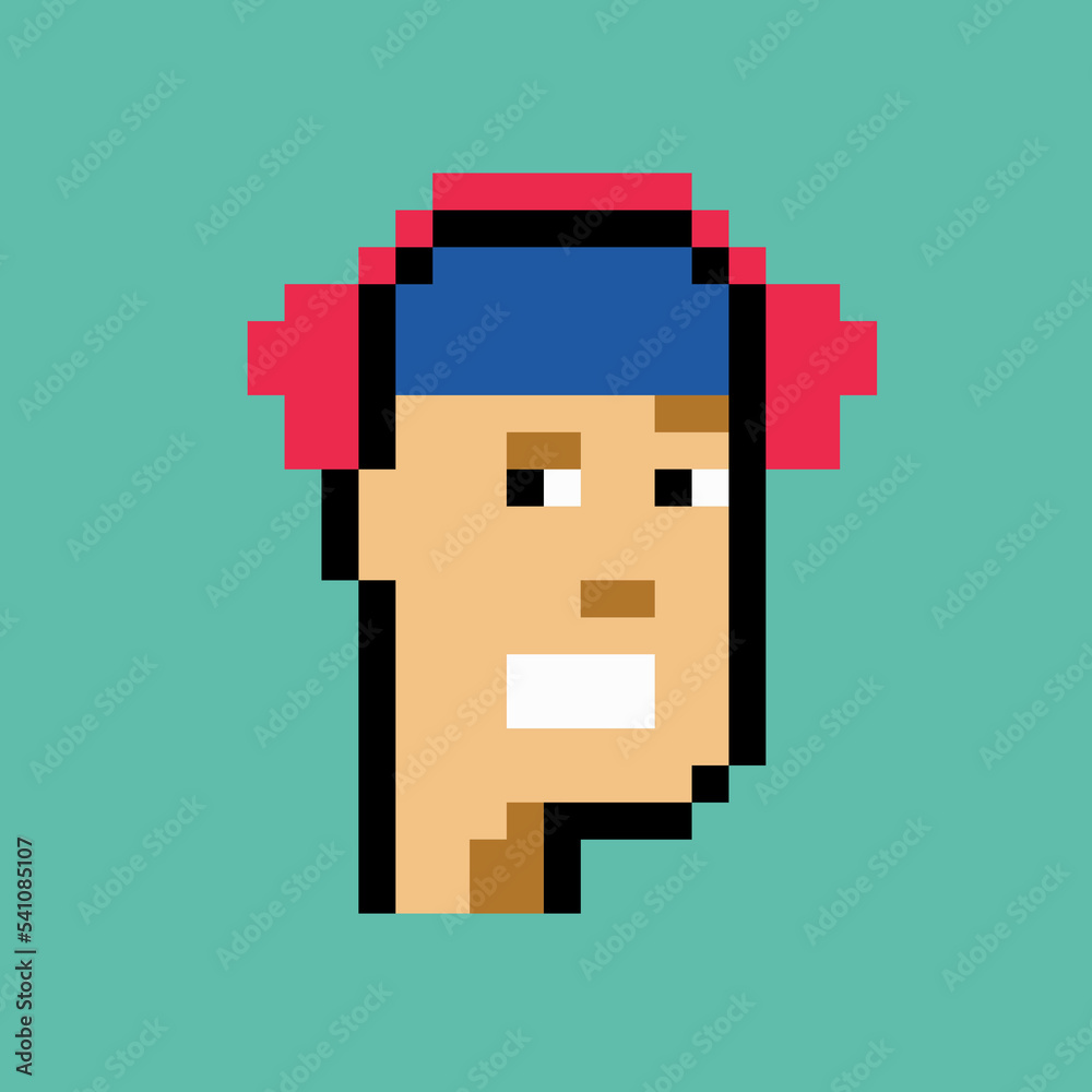 pixel men with different objects on their heads 4