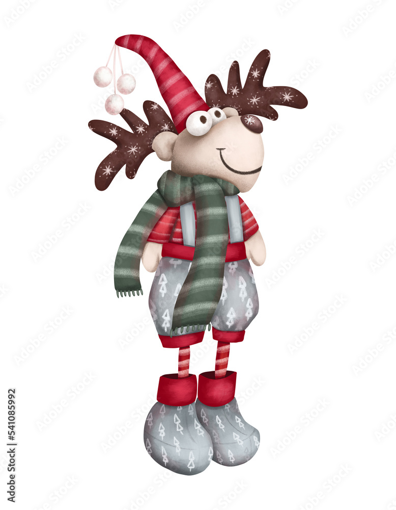 Scandinavian cute Christmas Deer, winter Deer isolated illustration Scandinavian cute Christmas Deer, winter Deer isolated illustration
