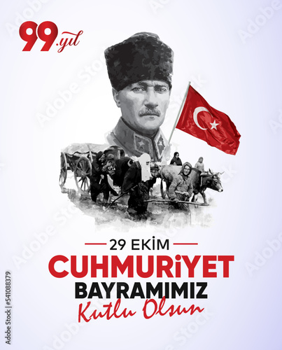 29 Ekim Cumhuriyet Bayrami Kutlu Olsun. (istanbul Turkiye) Translation: Happy 29th October our Republic Day. (Istanbul Turkey)