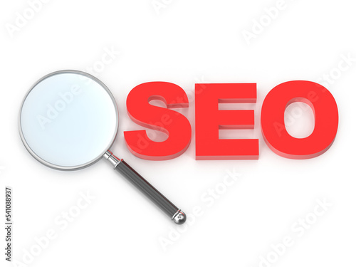 Seo Text With Magnifying Glass