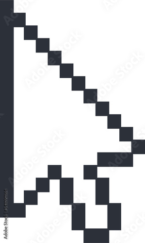 Pixelated hand or mouse cursor. Illustration