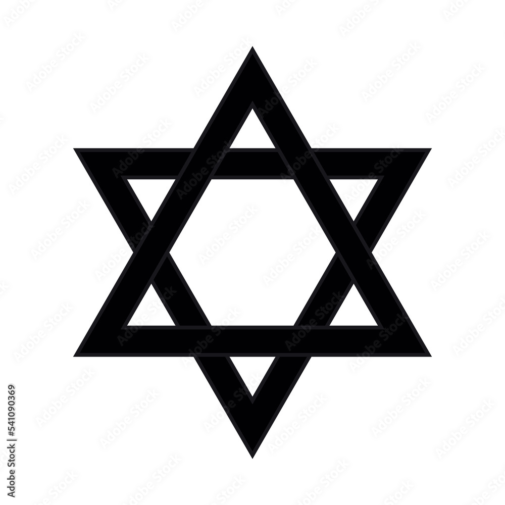 Vector flat Jewish David star isolated on white background Vector flat Jewish David star isolated on white background