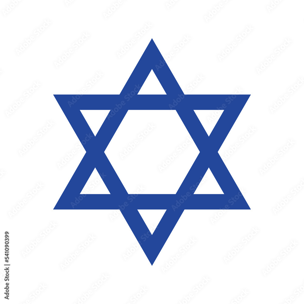 Vector flat Jewish David star isolated on white background Vector flat Jewish David star isolated on white background