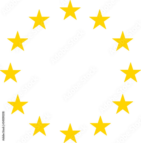 Flag of the European Union. Yellow stars. European union star. Illustration