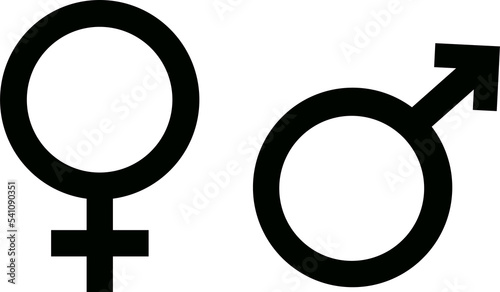 Gender symbol black icon. Illustration